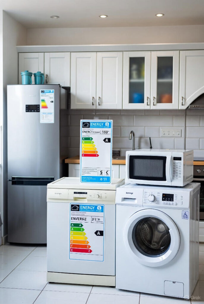 Energy-efficient 5-star refrigerator in a modular kitchen
