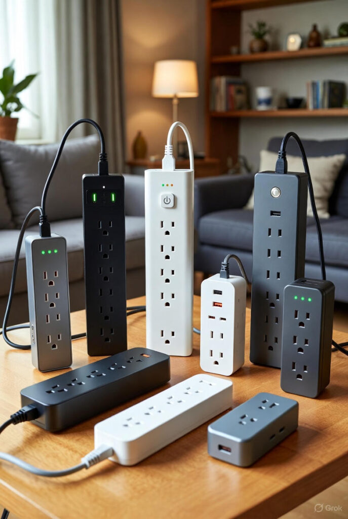 Smart power strip with multiple devices connected