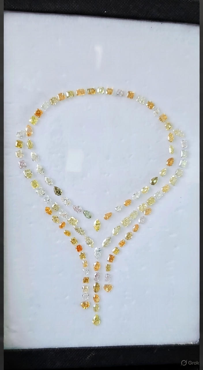 Fancy Color Diamond Necklace Layout with Natural Fancy Yellow Diamonds