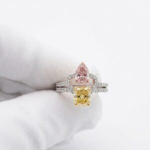 Dualis Harmony™ Pink Yellow Diamond Toi et Moi Ring